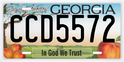GA license plate CCD5572