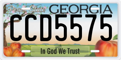 GA license plate CCD5575