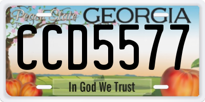 GA license plate CCD5577