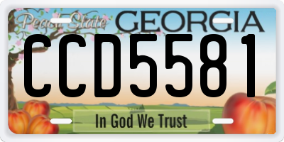 GA license plate CCD5581
