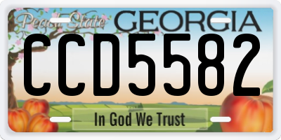 GA license plate CCD5582