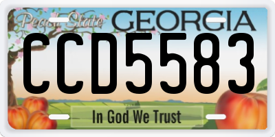 GA license plate CCD5583