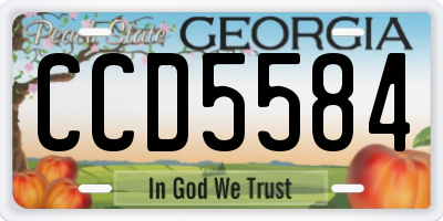 GA license plate CCD5584