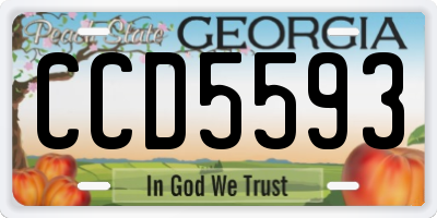 GA license plate CCD5593