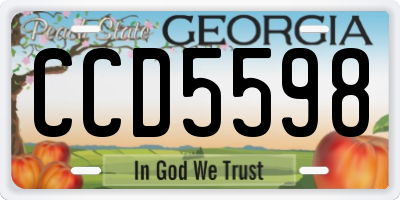 GA license plate CCD5598