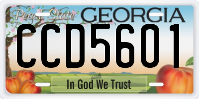 GA license plate CCD5601