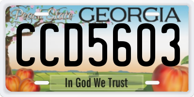 GA license plate CCD5603