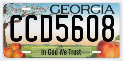 GA license plate CCD5608