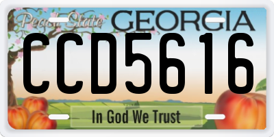 GA license plate CCD5616