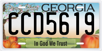 GA license plate CCD5619