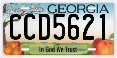 GA license plate CCD5621