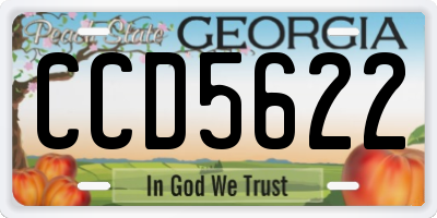 GA license plate CCD5622