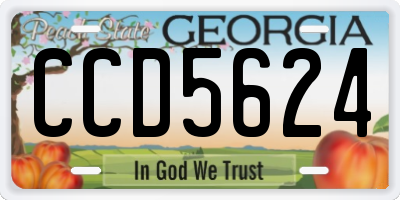 GA license plate CCD5624