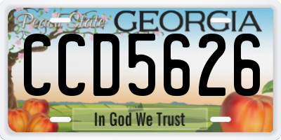 GA license plate CCD5626