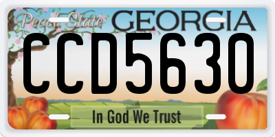 GA license plate CCD5630