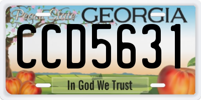 GA license plate CCD5631