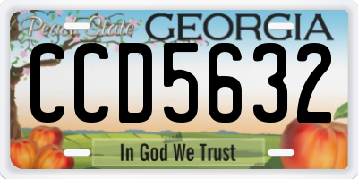 GA license plate CCD5632