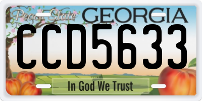 GA license plate CCD5633