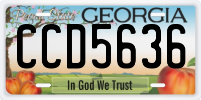 GA license plate CCD5636