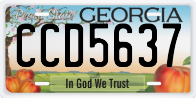 GA license plate CCD5637