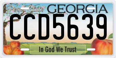 GA license plate CCD5639