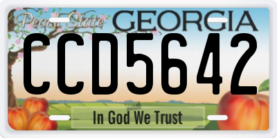 GA license plate CCD5642