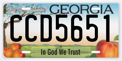 GA license plate CCD5651