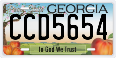 GA license plate CCD5654