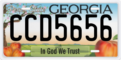 GA license plate CCD5656