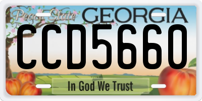 GA license plate CCD5660