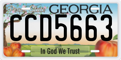 GA license plate CCD5663