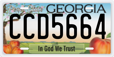 GA license plate CCD5664