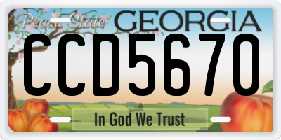 GA license plate CCD5670