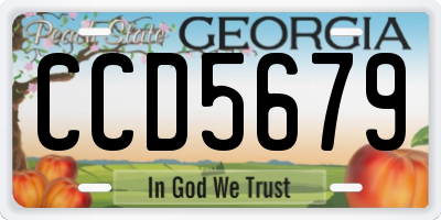 GA license plate CCD5679