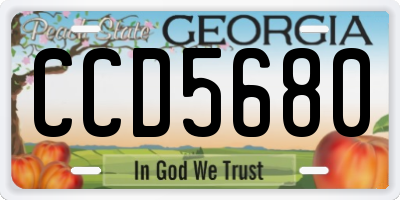 GA license plate CCD5680