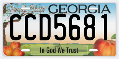 GA license plate CCD5681