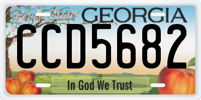 GA license plate CCD5682