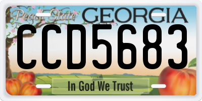 GA license plate CCD5683