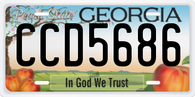 GA license plate CCD5686