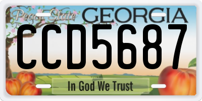 GA license plate CCD5687