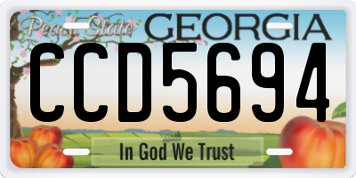 GA license plate CCD5694