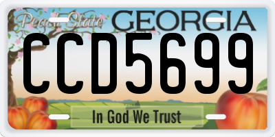 GA license plate CCD5699