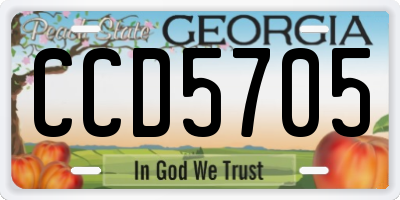 GA license plate CCD5705