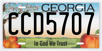 GA license plate CCD5707