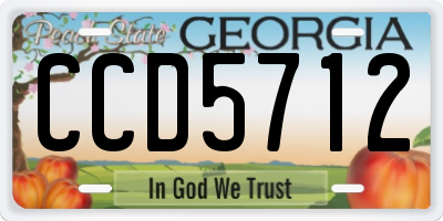GA license plate CCD5712