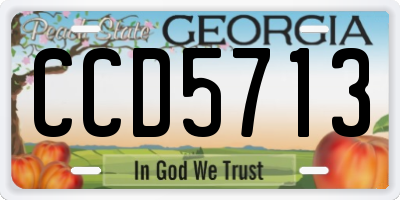 GA license plate CCD5713