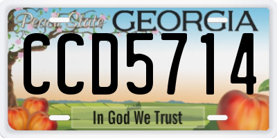 GA license plate CCD5714