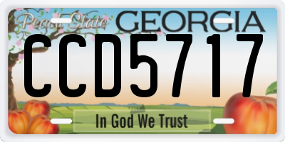 GA license plate CCD5717