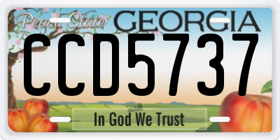 GA license plate CCD5737