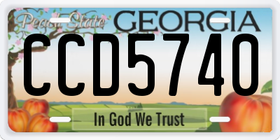 GA license plate CCD5740